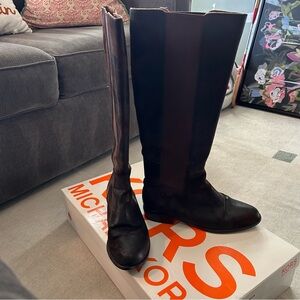 Michael Kors Val Waxy Brown Leather Boots